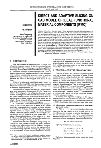 DIRECT AND ADAPTIVE SLICING ON CAD MODEL OF IDEAL FUNCTIONAL MATERIAL COMPONENTS (IFMC)