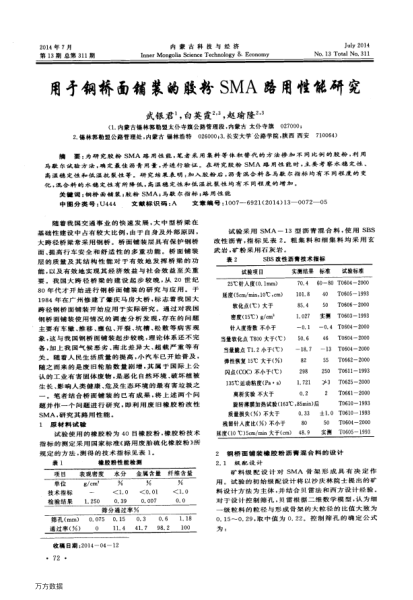 用于鋼橋面鋪裝的膠粉SMA路用性能研究