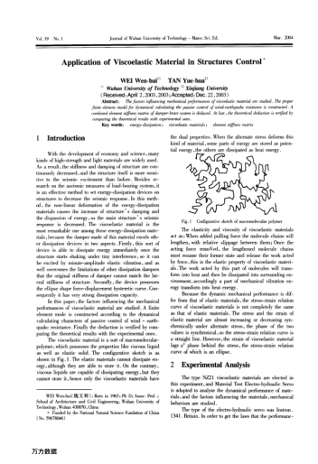 Application of Viscoelastic Material in Structures Control