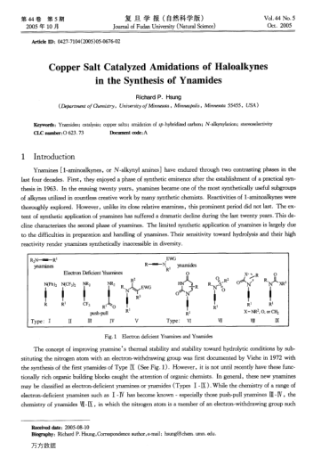 Copper Salt Catalyzed Amidations of Haloalkynes in the Synthesis of Ynamides