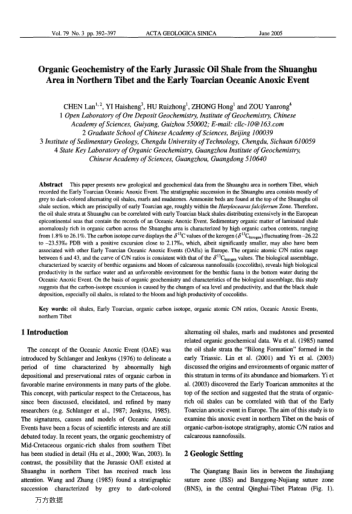 Organic Geochemistry of the Early Jurassic Oil Shale from the Shuanghu Area in Northern Tibet and th