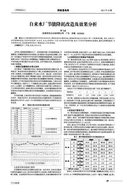 自來(lái)水廠節(jié)能降耗改造及效果分析