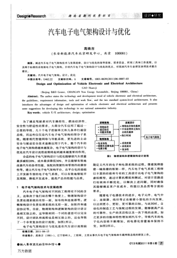 汽車電子電氣架構(gòu)設(shè)計(jì)與優(yōu)化