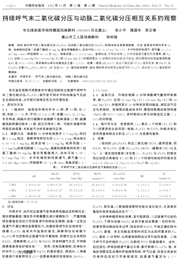 持續(xù)呼氣末二氧化碳分壓與動(dòng)脈二氧化碳分壓相互關(guān)系的觀察