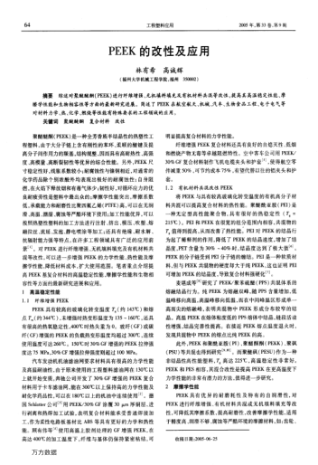 PEEK的改性及應(yīng)用