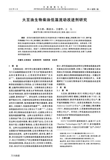 大豆油生物柴油低溫流動改進(jìn)劑研究