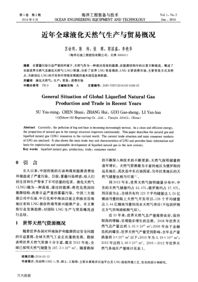 近年全球液化天然氣生產(chǎn)與貿(mào)易概況