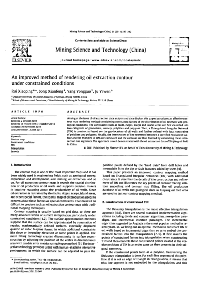 An improved method of rendering oil extraction contour under constrained conditions