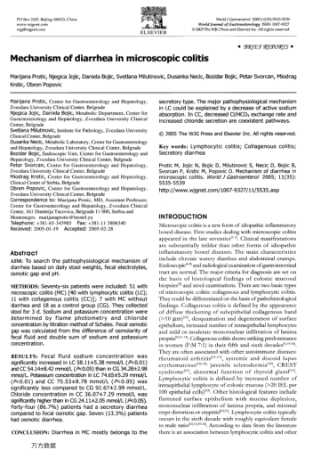 Mechanism of diarrhea in microscopic colitis