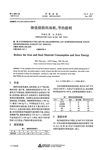 降低鋼鐵料消耗,節(jié)約能耗