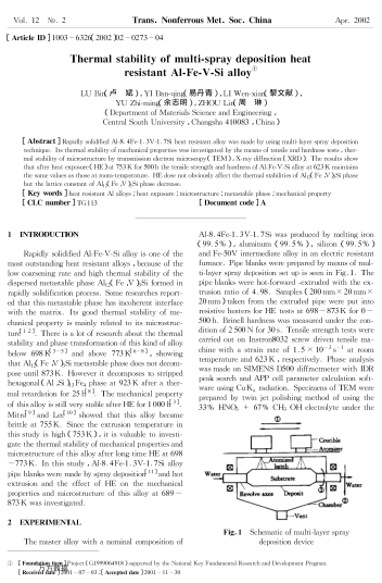 Thermal stability of multi-spray deposition heat resistant Al-Fe-V-Si alloy