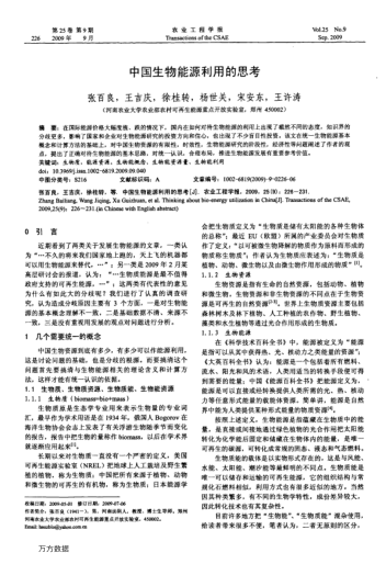 中國生物能源利用的思考