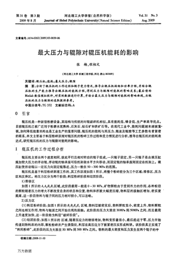 最大壓力與輥隙對輥壓機(jī)能耗的影響