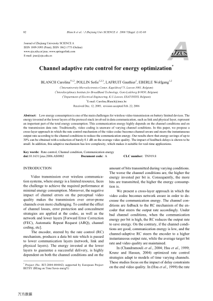 Channel adaptive rate control for energy optimization