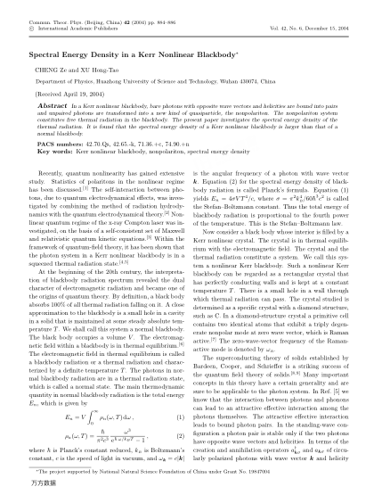 Spectral Energy Density in a Kerr Nonlinear Blackbody