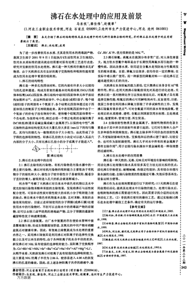 沸石在水處理中的應(yīng)用及前景