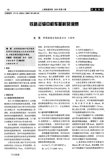 鐵路運輸中機車能耗的浪費