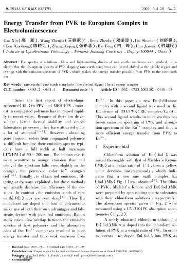 Energy Transfer from PVK to Europium Complex in Electroluminescence