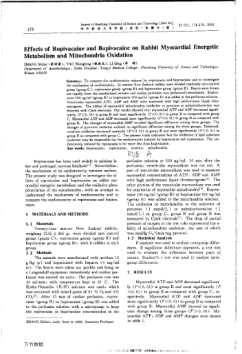 Effects of Ropivacaine and Bupivacaine on Rabbit Myocardial Energetic Metabolism and Mitochondria Ox