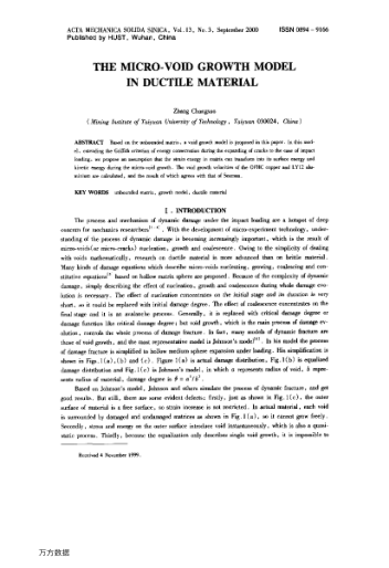 THE MICRO-VOID GROWTH MODEL IN DUCTILE MATERIAL