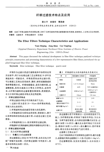 纖維過濾技術特點及應用