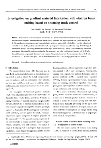 Investigation on gradient material fabrication with electron beam melting based on scanning track co