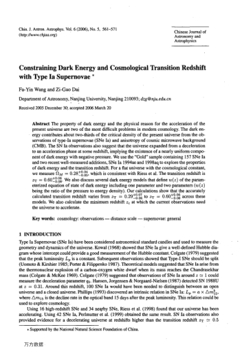 Constraining Dark Energy and Cosmological Transition Redshift with Type Ia Supernovae