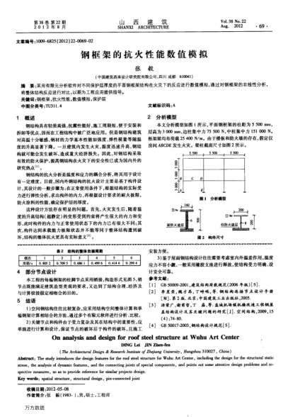 鋼框架的抗火性能數(shù)值模擬
