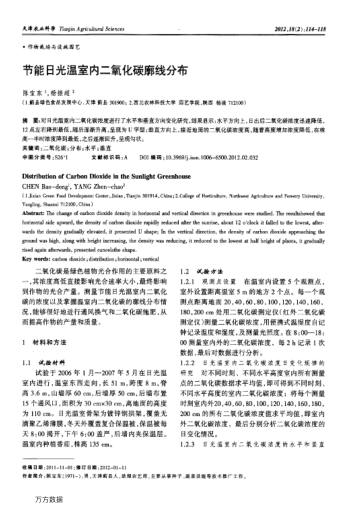 節(jié)能日光溫室內(nèi)二氧化碳廓線分布