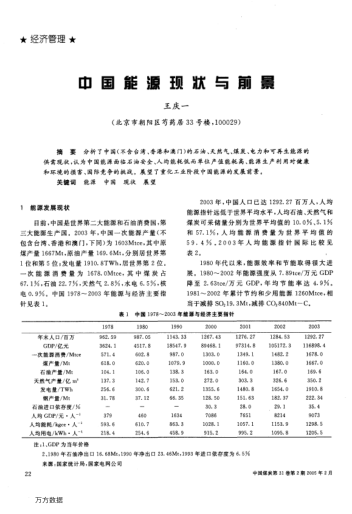 中國(guó)能源現(xiàn)狀與前景