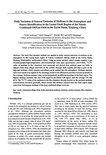 Daily Variation of Natural Emission of Methane to the Atmosphere and Source Identification in the Lu