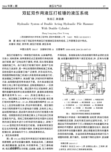 雙缸雙作用液壓打樁錘的液壓系統(tǒng)