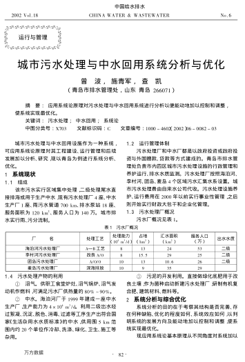 城市污水處理與中水回用系統(tǒng)分析與優(yōu)化