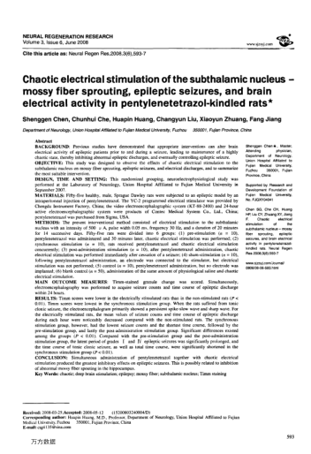 Chaotic electrical stimulation of the subthalamic nucleus - mossy fiber sprouting, epileptic seizure