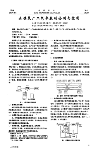 水煤漿廠工藝參數(shù)的檢測與控制