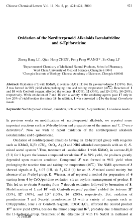 Oxidation of the Norditerpenoid Alkaloids Isotalatizidine and 6-Epiforsticine