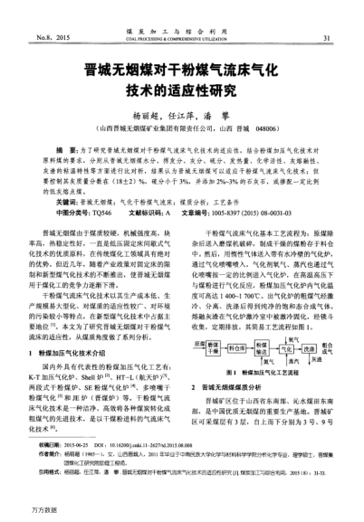 晉城無煙煤對(duì)干粉煤氣流床氣化技術(shù)的適應(yīng)性研究