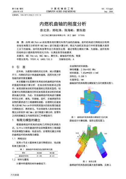 內(nèi)燃機(jī)曲軸的剛度分析