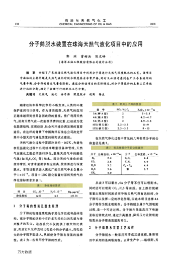 分子篩脫水裝置在珠海天然氣液化項(xiàng)目中的應(yīng)用