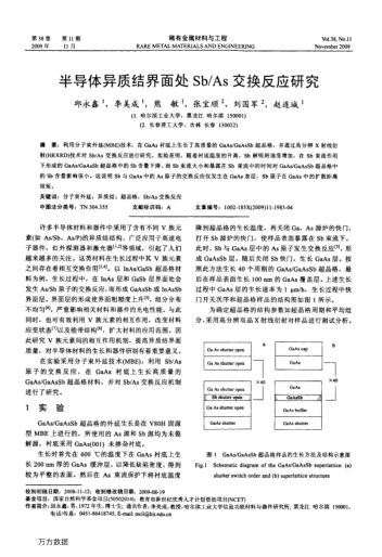 半導(dǎo)體異質(zhì)結(jié)界面處Sb/As交換反應(yīng)研究