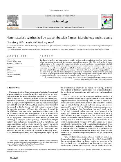 Nanomaterials synthesized by gas combustion flames:Morphology and structure