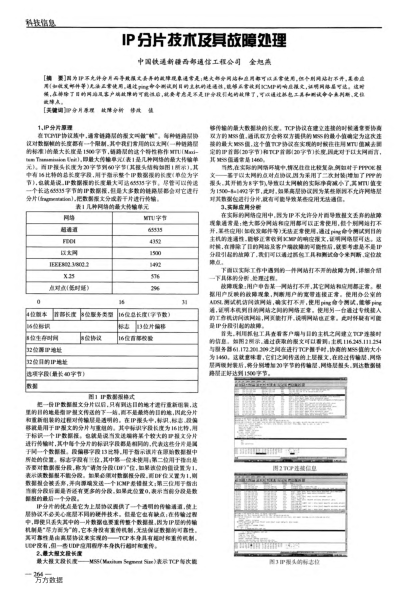 IP分片技術(shù)及其故障處理