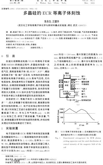 多晶硅的ECR等離子體刻蝕