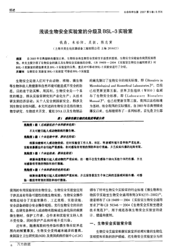 淺談生物安全實(shí)驗(yàn)室的分級及BSL-3實(shí)驗(yàn)室