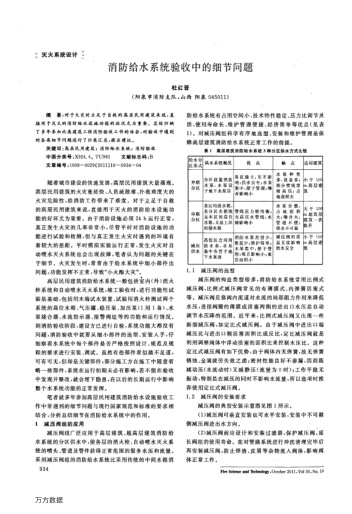 消防給水系統(tǒng)驗收中的細節(jié)問題