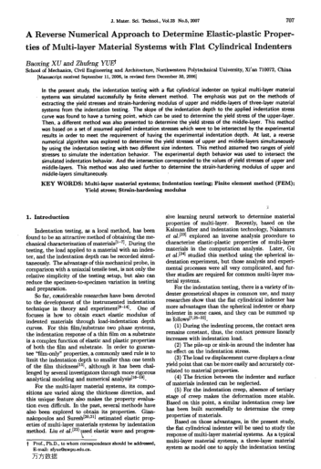 A Reverse Numerical Approach to Determine Elastic-plastic Properties of Multi-layer Material Systems