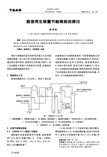 胺液再生裝置節(jié)能降耗的探討