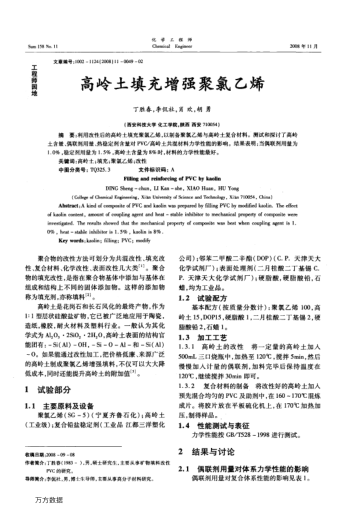 高嶺土填充增強(qiáng)聚氯乙烯