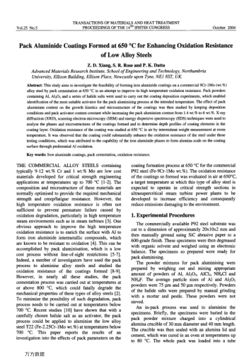 Pack Aluminide Coatings Formed at 650 ℃ for Enhancing Oxidation Resistance of Low Alloy Steels