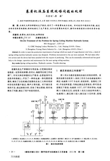 卷簧機液壓系統(tǒng)現(xiàn)場問題的處理